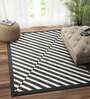 Black Geometric Wool 5ft x 8 ft Hand Tufted Carpet