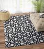 Black Abstract Wool 5ft x 8 ft Hand Tufted Carpet