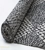 Black Geometrical Cotton 8X4 Feet Hand Woven Carpet