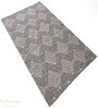 Black Geometrical Cotton 8X4 Feet Hand Woven Carpet