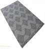 Black Geometrical Cotton 8X4 Feet Hand Woven Carpet