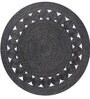 Black Geometrical Jute 5 X 5 Feet Hand Woven Round Carpet