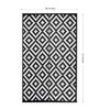 Black Geometrical Polyproylene 4 ft x 6 ft Machine Made Picnic  Mats