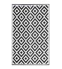 Black Geometrical Polyproylene 4 ft x 6 ft Machine Made Picnic  Mats