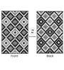 Black Geometrical Polyproylene 4 ft x 6 ft Machine Made Picnic  Mats
