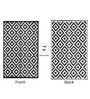 Black Geometrical Polyproylene 4 ft x 6 ft Machine Made Picnic  Mats