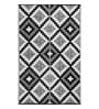 Black Geometrical Polyproylene 4 ft x 6 ft Machine Made Picnic  Mats
