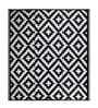 Black Geometrical Polyproylene 6 ft x 6 ft Machine Made Picnic  Mats