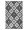 Black Geometrical Polyproylene 6 ft x 9 ft Machine Made Picnic  Mats