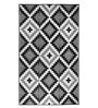 Black Geometrical Polyproylene 6 ft x 9 ft Machine Made Picnic  Mats
