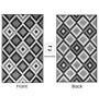 Black Geometrical Polyproylene 6 ft x 9 ft Machine Made Picnic  Mats