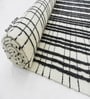 Black Geometrical Wool Hand Woven Carpet