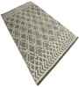 Black Geometrical Wool Hand Woven Carpet