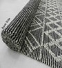 Black Geometrical Wool Hand Woven Carpet