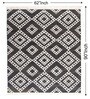 Black Geometrical Wool And Silk And Cotton 8X5 Feet Hand Woven Carpet