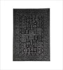 Black Geometrical Wool 4 ft x 6 ft Hand Tufted Carpet