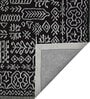 Black Geometrical Wool 4 ft x 6 ft Hand Tufted Carpet