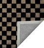 Black Geometrical Wool 5 ft x 7 ft Hand Tufted Carpet