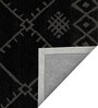 Black Geometrical Wool 5 ft x 7 ft Hand Tufted Carpet