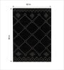 Black Geometrical Wool 5 ft x 7 ft Hand Tufted Carpet