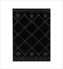 Black Geometrical Wool 5 ft x 7 ft Hand Tufted Carpet