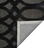 Black Geometrical Wool 5 ft x 7 ft Hand Tufted Carpet