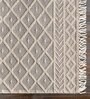 Off White Geometrical Wool 8 ft x 10 ft Hand Woven Carpet