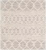 Off White Geometrical Wool 8 ft x 10 ft Hand Woven Carpet
