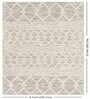 Off White Geometrical Wool 8 ft x 10 ft Hand Woven Carpet