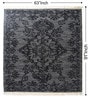 Black Geometrical Wool 8X5 Feet Hand Woven Carpet