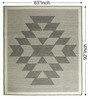 Black Geometrical Wool 8X5 Feet Hand Woven Carpet