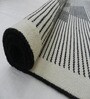 Black Geometrical Wool 8X5 Feet Hand Woven Carpet