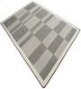 Black Geometrical Wool 8X5 Feet Hand Woven Carpet