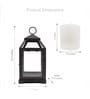 Black Glass Iron Lantern Candle Holder