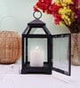 Black Glass Iron Lantern Candle Holder
