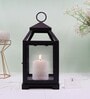 Black Glass Iron Lantern Candle Holder