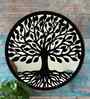 Black Glass Round Acrylic Wall Art Cum Mirror