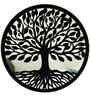 Black Glass Round Acrylic Wall Art Cum Mirror