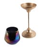 Black Glass Stand Tealight Holder Set of 2