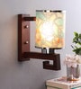 Glass Wall Mounted Uplight Sconce (Brown)