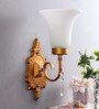 Opaline Gold Glass Wall Sconces