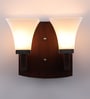 Glass Wall Mounted Uplight Sconce (Brown)