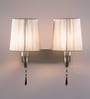 Lucea Silver Fabric Wall Sconces