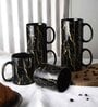 Glazed 270ml Black & Gold Ceramic (Set of 6) Coffee Mug