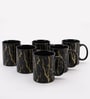 Glazed 270ml Black & Gold Ceramic (Set of 6) Coffee Mug