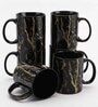Glazed 270ml Black & Gold Ceramic (Set of 6) Coffee Mug