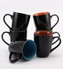 Glazed 300ml Black Ceramic (Set of 6) Coffee Mug