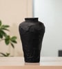 Black Glazed Atelier Ceramic Amphora Shaped Vase
