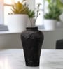 Black Glazed Atelier Ceramic Amphora Shaped Vase