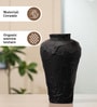 Black Glazed Atelier Ceramic Amphora Shaped Vase